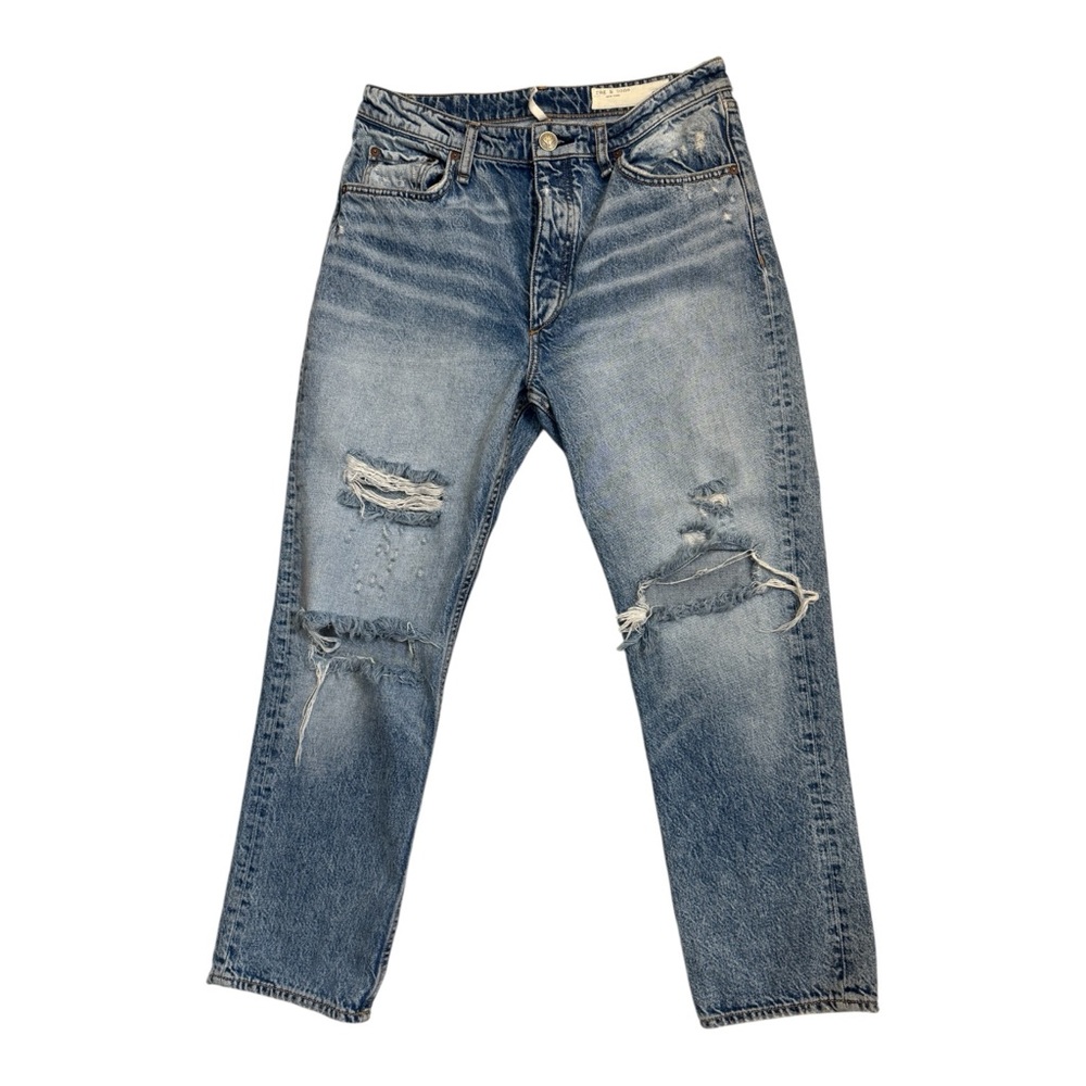 Rag & Bone Nina Straight Jeans Size 30 Distressed High Rise Ankle